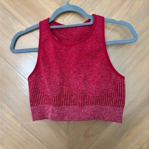 Fabletics Red Textured Sports Bra Top